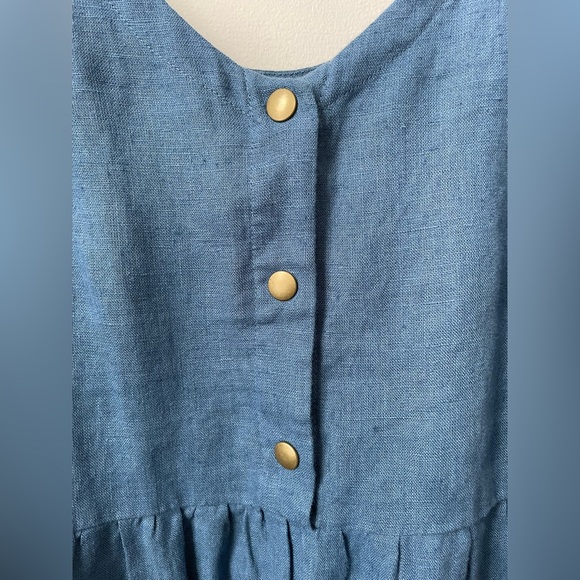 notPERFECTLINEN VALLEY front brass snaps linen dress (NWOT) - Picture 3 of 8
